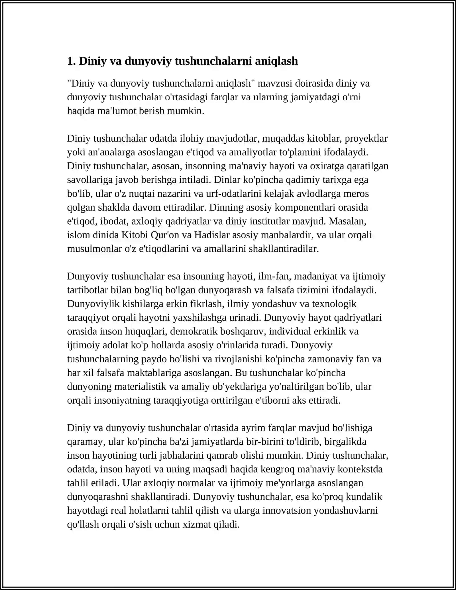 JAMIYAT HAYOTIDA DINIYLIK VA DUNYOVIYLIK MUTANOSIBLIGI 3