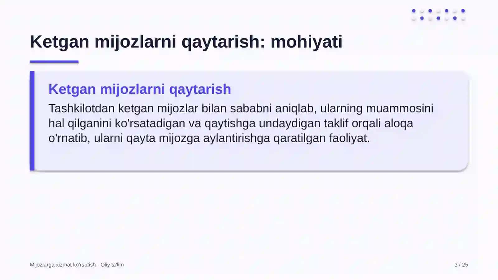 neft qazib olishda ketgan mijozlarni qaytarib jalb etish 9992 3