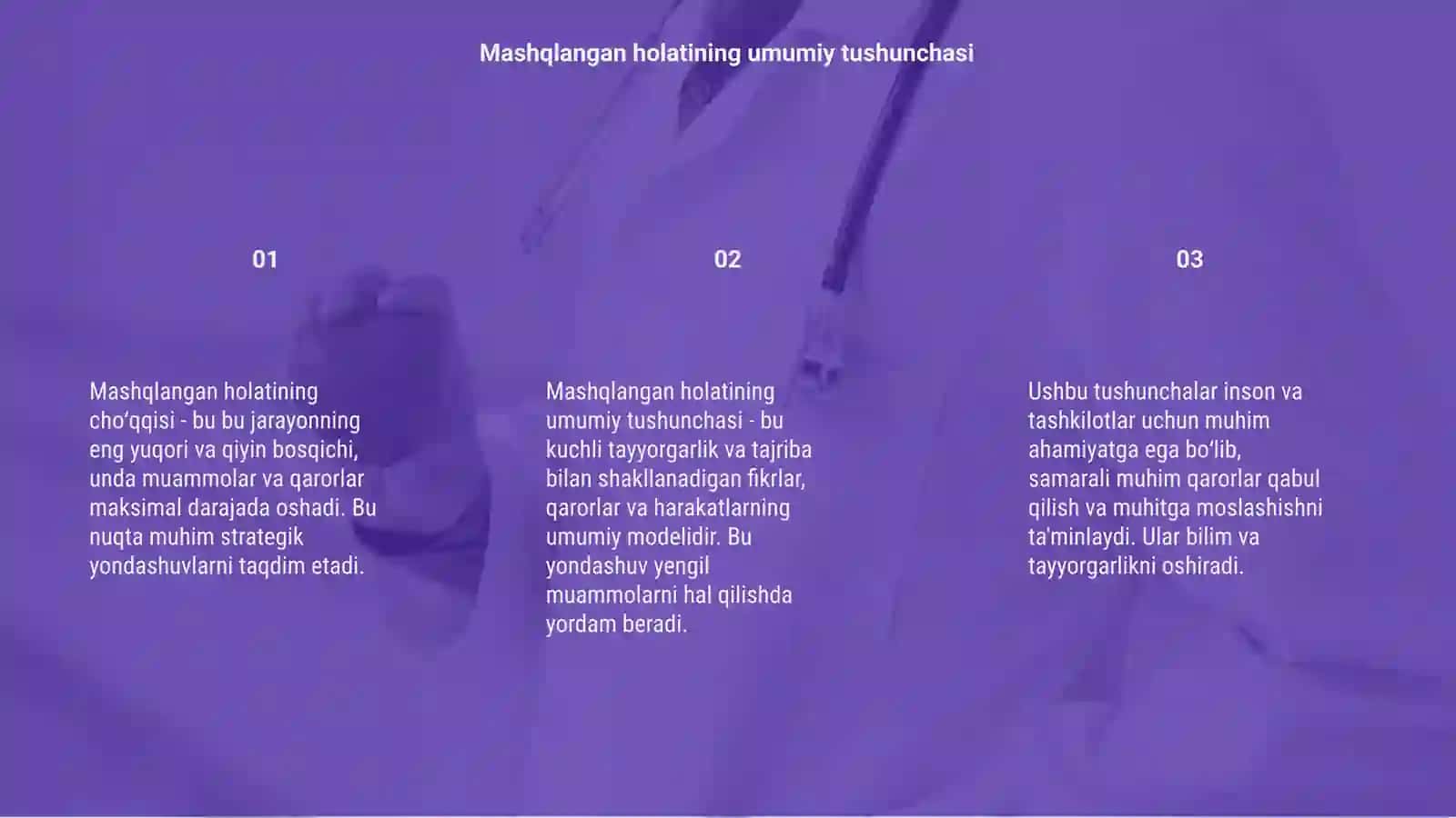 Mashqlangan holatining choʻqqisi 3