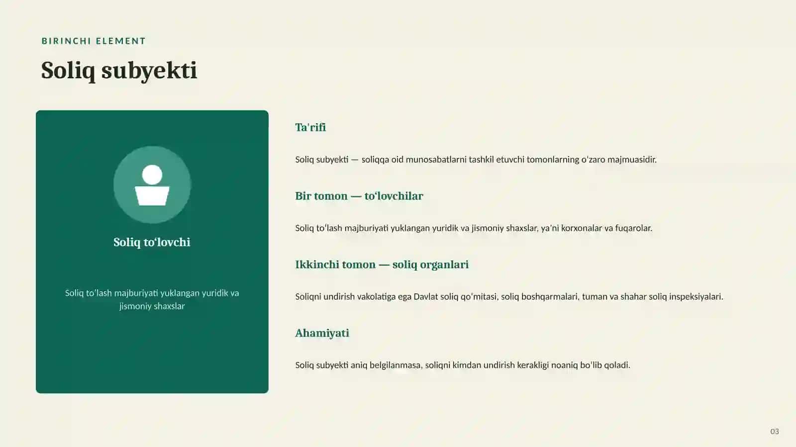SOLIQ HUQUQI VA IQTISODIYOTI 3
