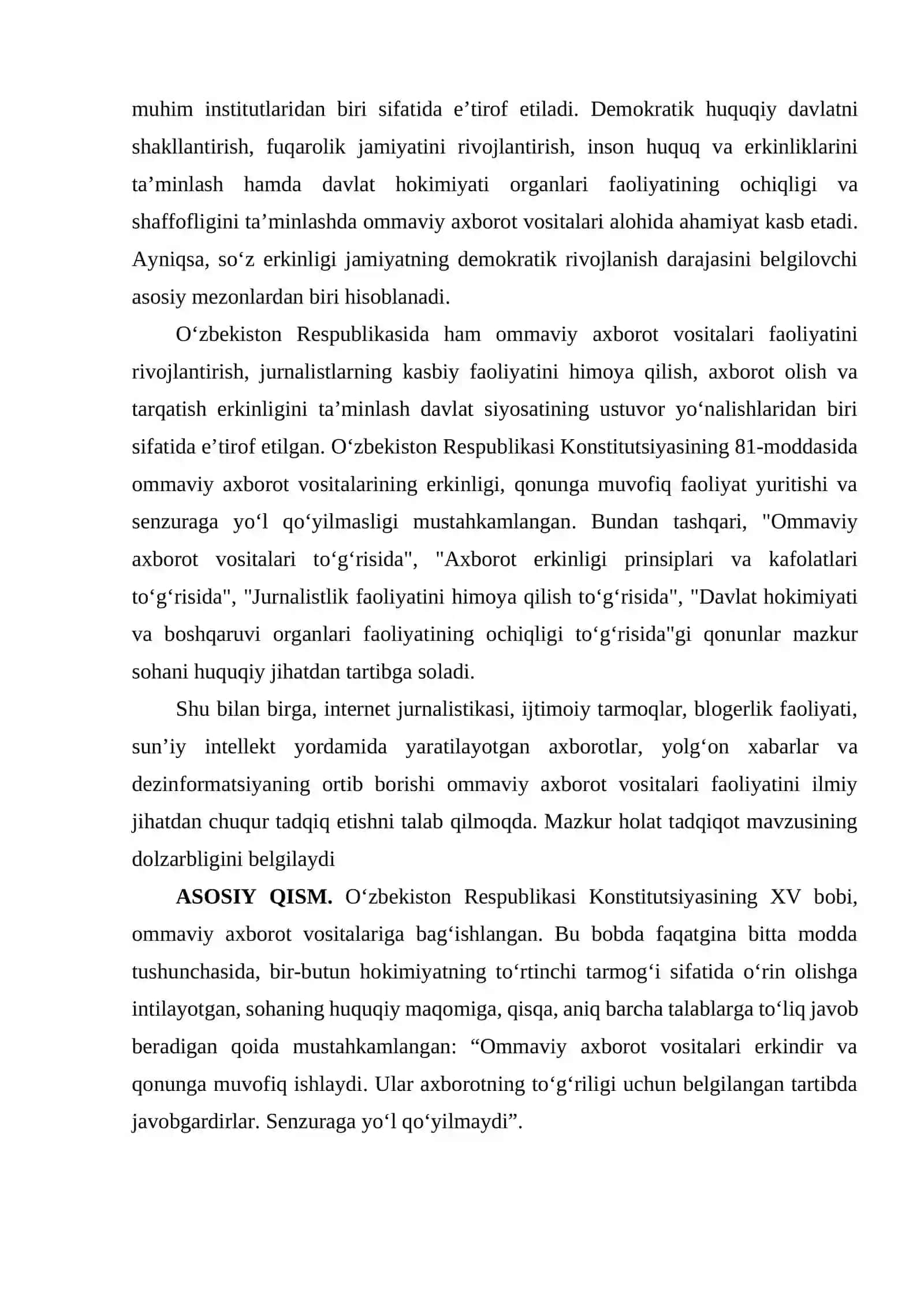 OAV( ommaviy axborot vositalari)da soʻz erkinligi 3