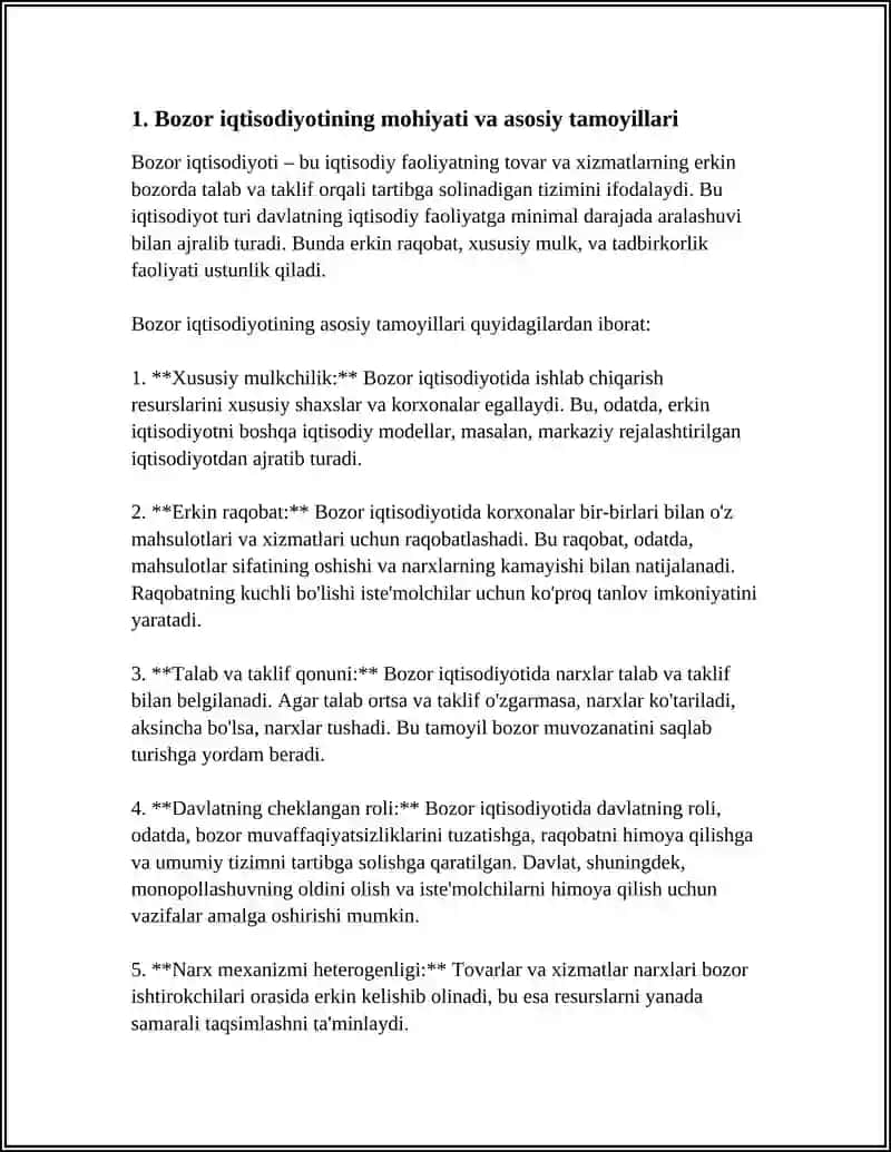 BOZOR IQTISODIYOTINING MAZMUNI VA AMAL QILISHI 3