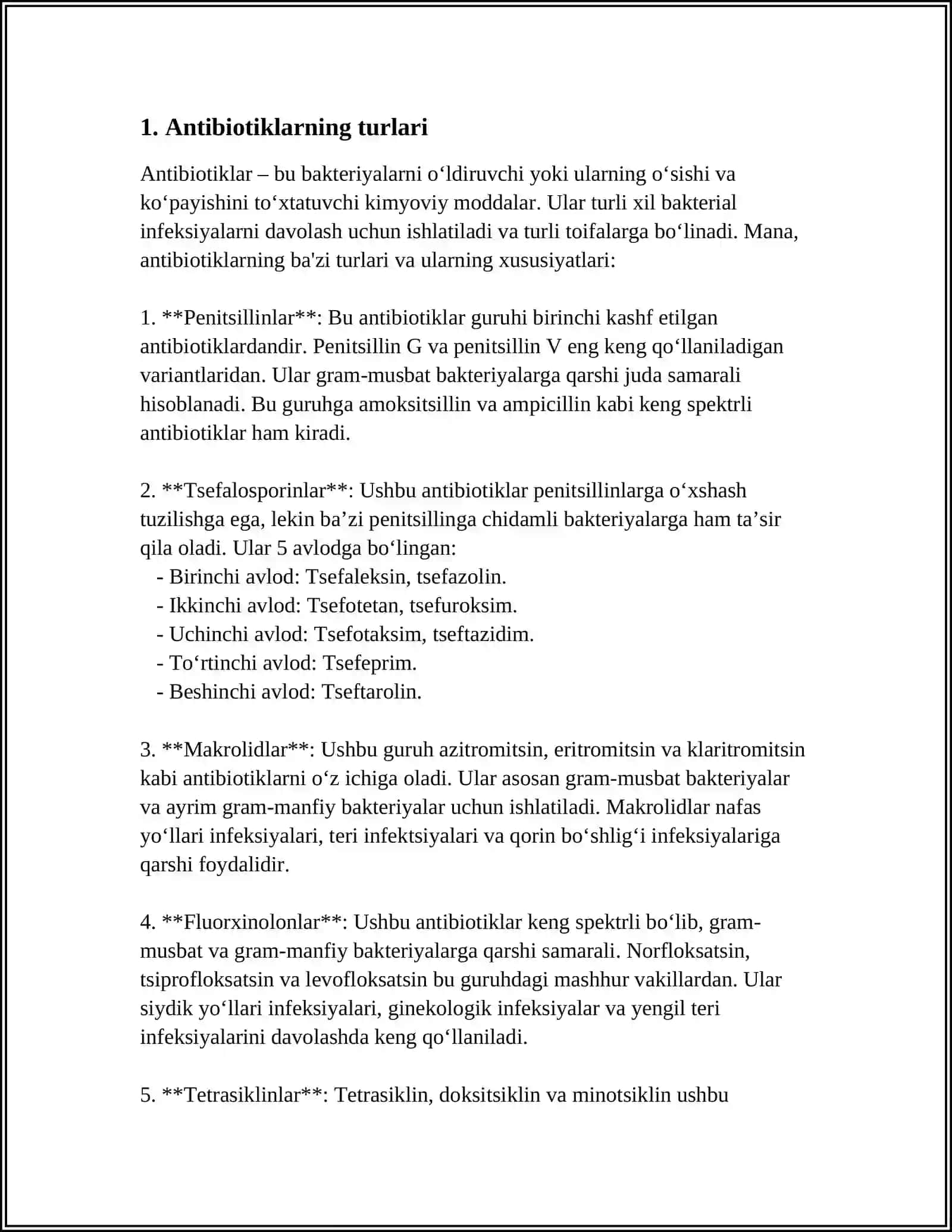 ANTIBIOTIKLAR BILAN TAYYORLANADIGAN DORILAR 3