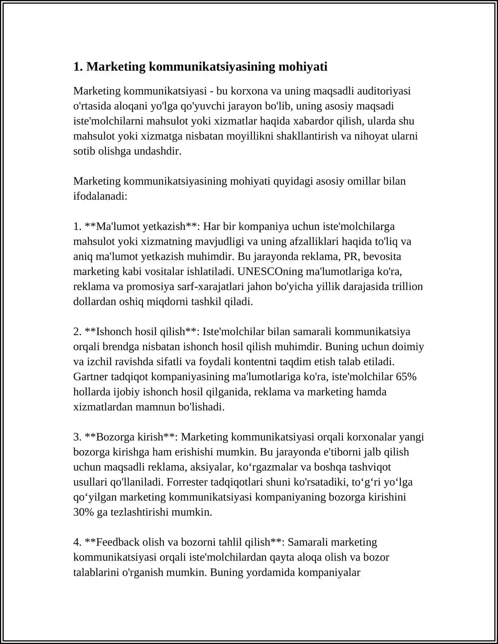 MARKETING KOMMUNIKATSIYASINING KOMPLEKSINI YARATISH VA BOSHQARISH 3