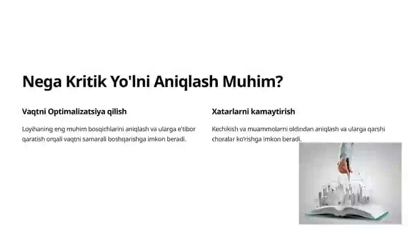 Kritik Yo'lni Aniqlash: Loyiha Muvaffaqiyatining Kaliti 3
