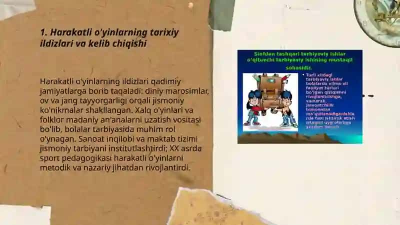 Harakatli o'yinlar tarixi rivojlanish bosqichlari va pedagogik amaliyot 3