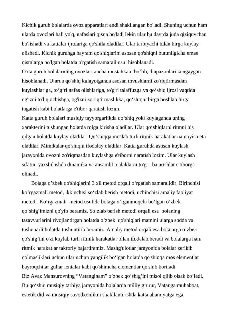 Bolalarni o’zbek qo’shiqlari kuylashga o’rgatish, dinamik belgilar. 3