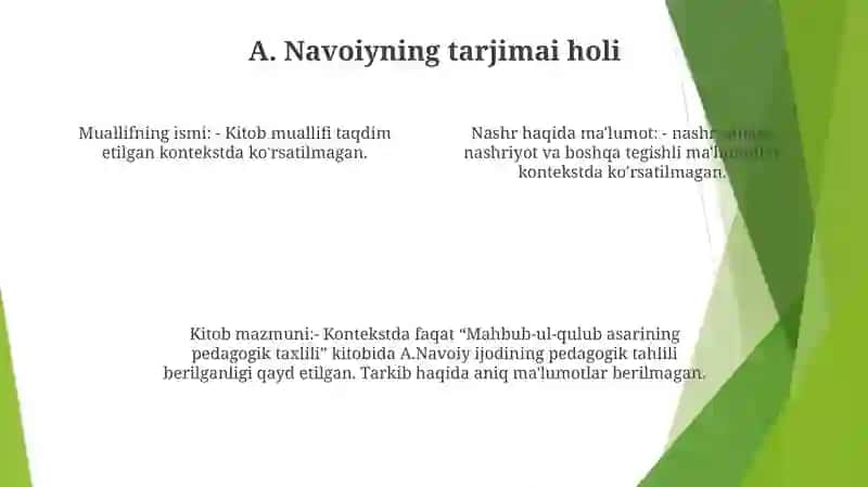 A.Navoiynong Mahbub-Ul-Qulub Asarining Pedagogik Tahlili 3