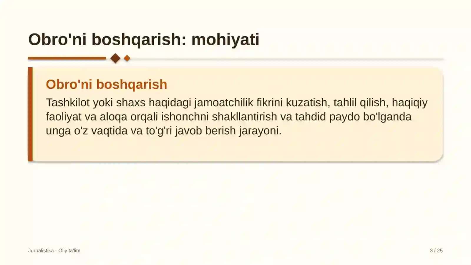 Ehtiyot qismlar do'konlarida obro'ni boshqarish 3
