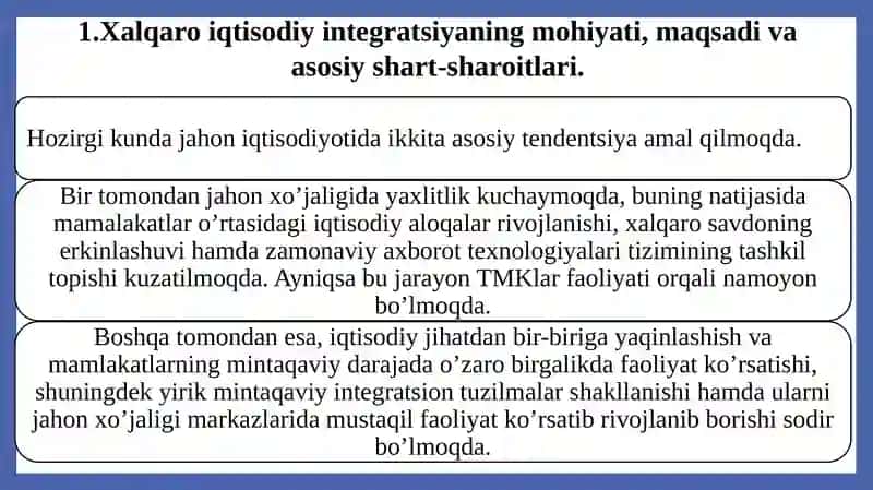 XALQARO IQTISODIY INTEGRATSIYA JARAYONLARI 3