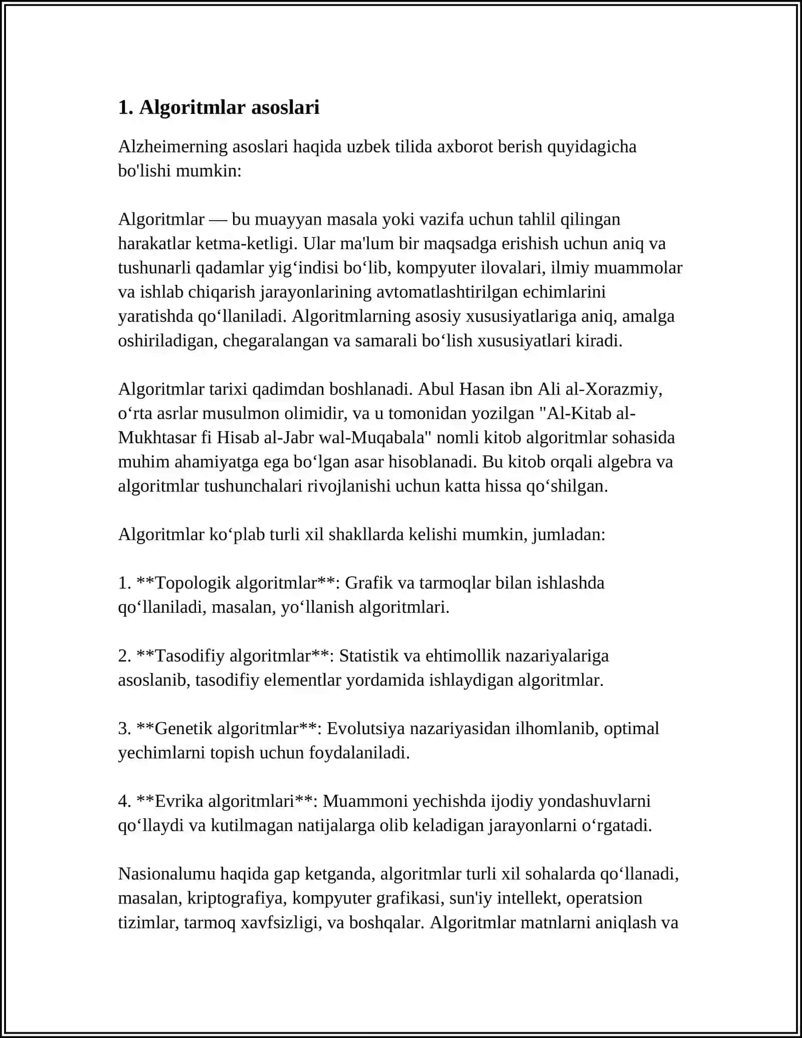 TAKRORLANUVCHI JARAYONLARNI TASHKIL ETISH (ALGORITM VA DASTUR) 3