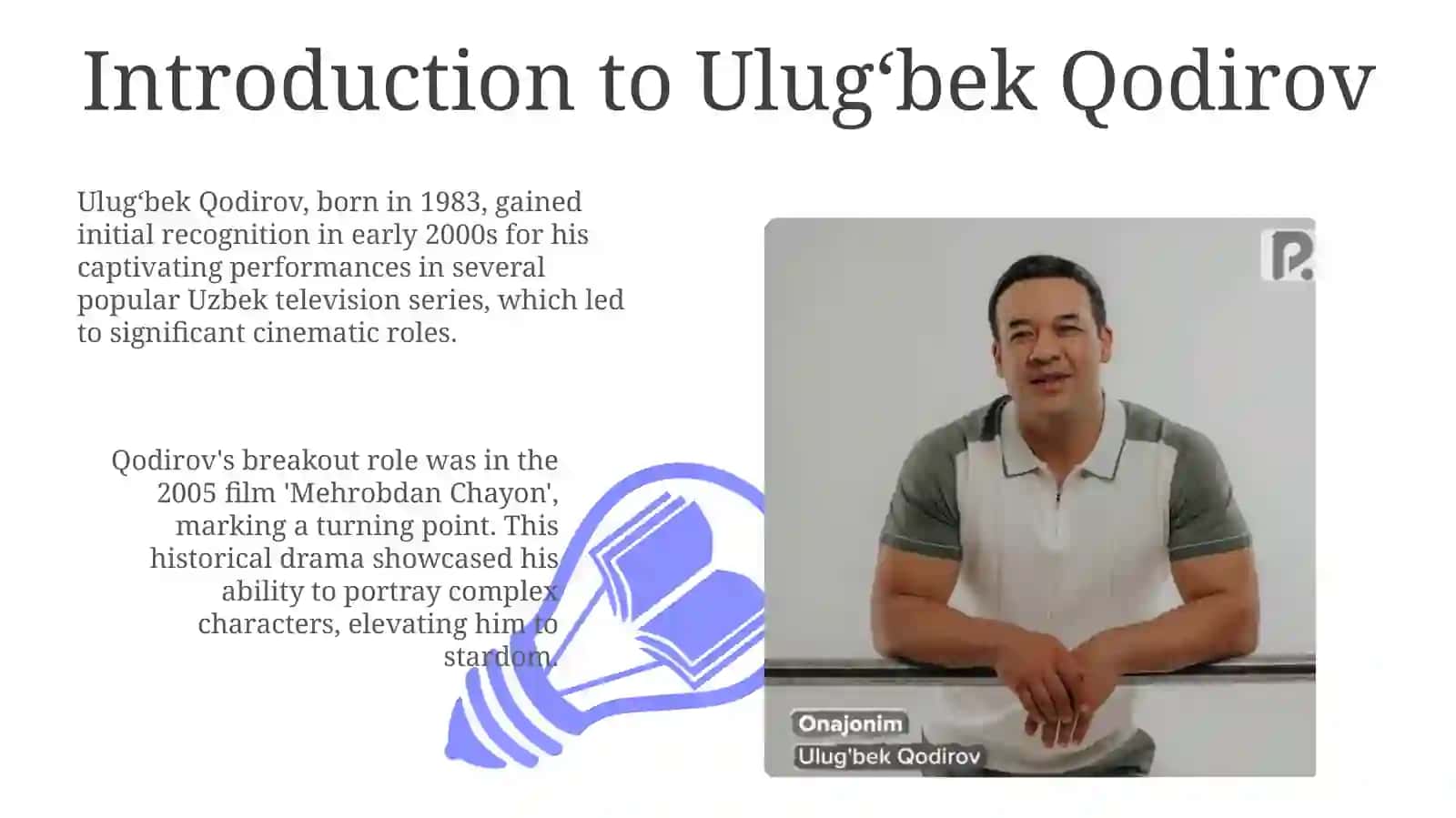 My favorite actor Ulugʻbek Qodirovs life and work his role in Uzbek cinema 3