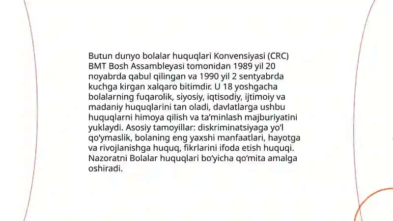 Butun dunyo bolalar huquqlari Konvensiyasi 3