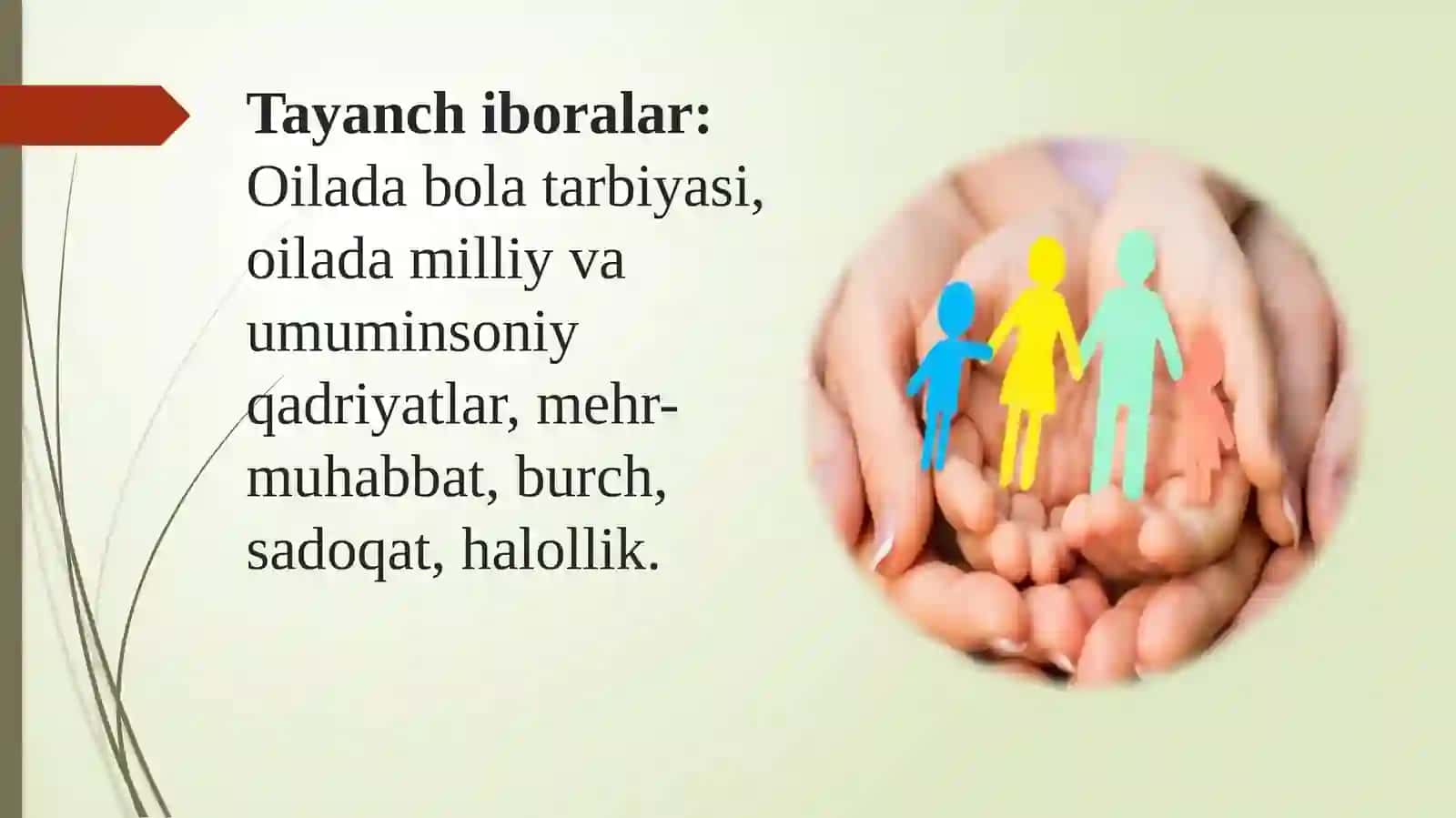 OILA TARBIYASINING XALQ PEDAGOGIKASI MANBALARIDA AKS ETISHI VAYOSHLARNI TARBIYALASHNING METOD, USUL VA VOSITALARI 3
