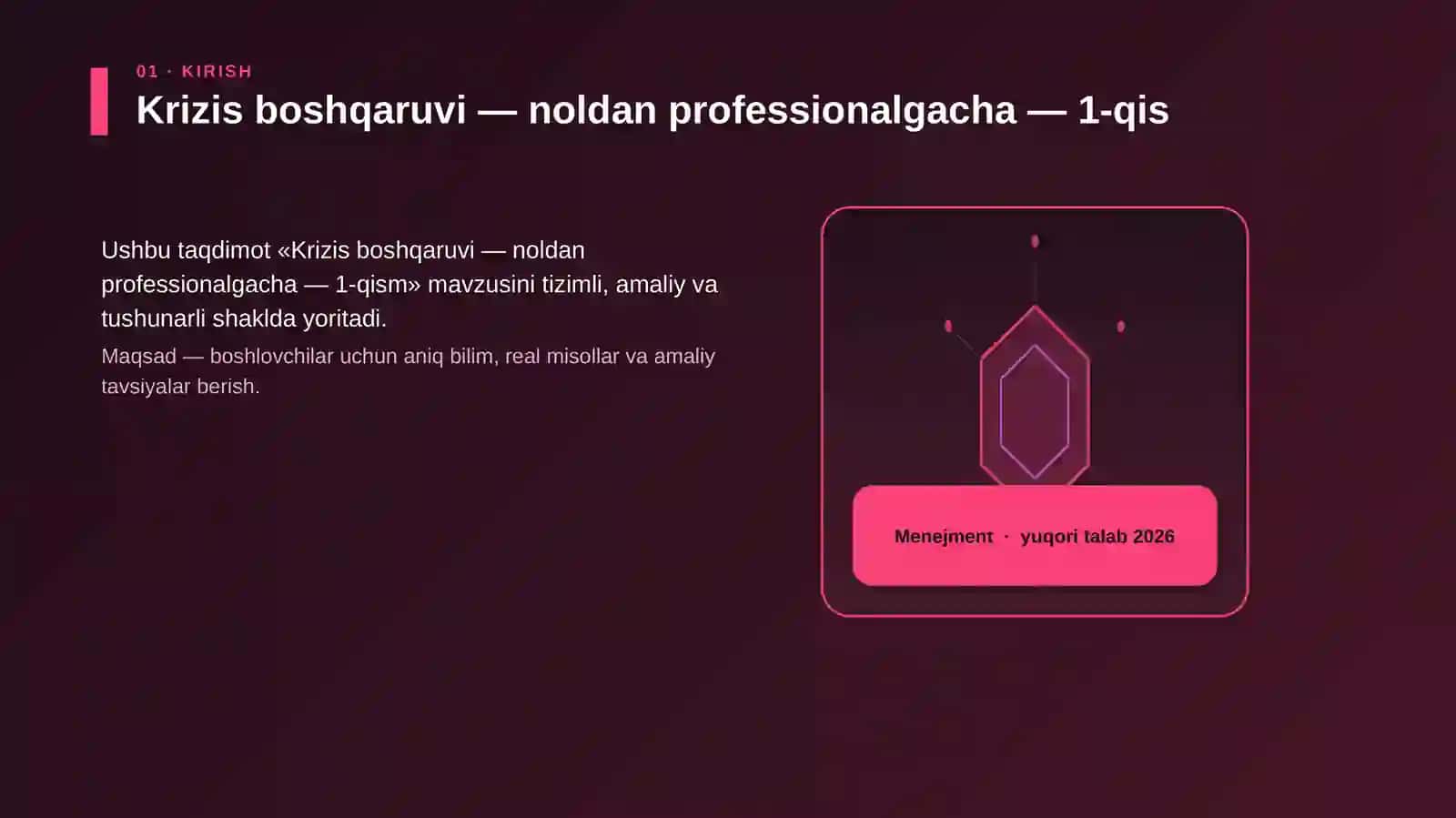 Krizis boshqaruvi — noldan professionalgacha — 1-qism 3