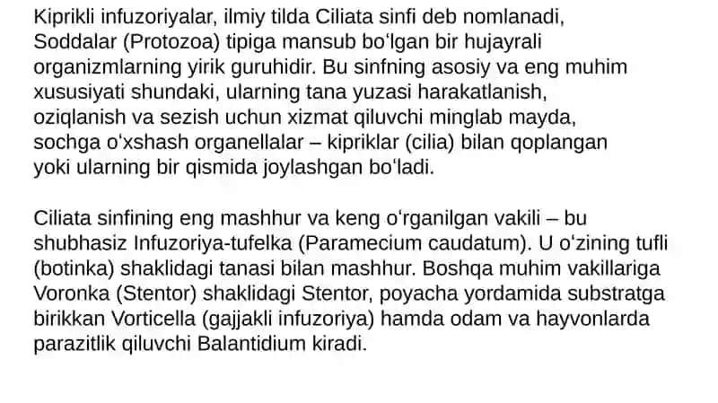 KIPRIKLI INFUZORIYALAR SINFI 3