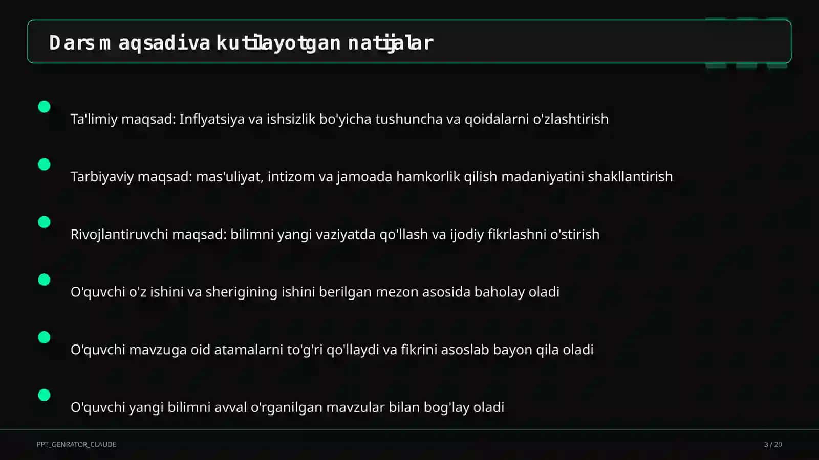 Inflyatsiya va ishsizlik (11-sinf) 3