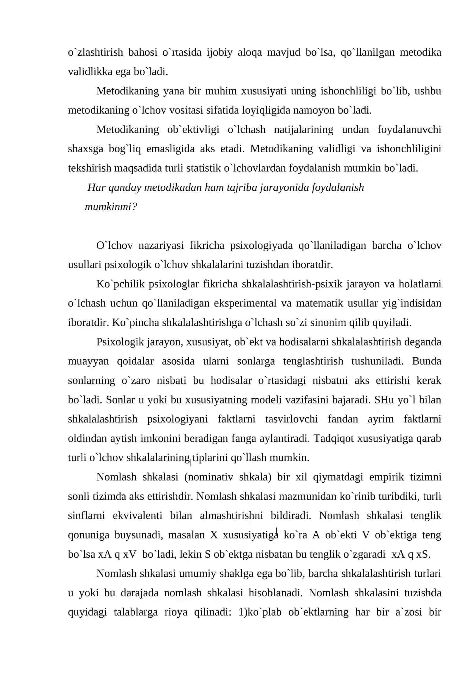 Psixologik tadqiqotlarda o`lchov usullarining qo`llanishi 3