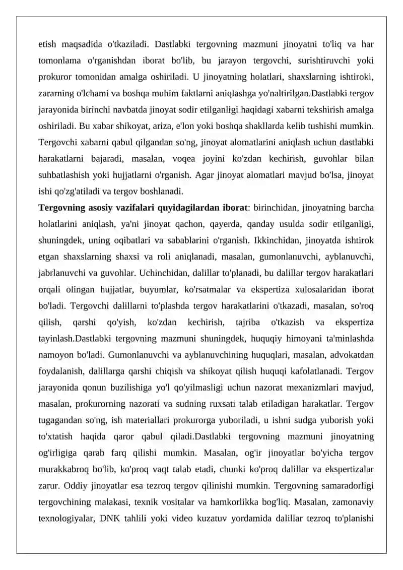 Dastlabki tergov va surishtiruvning umumiy shartlari 3
