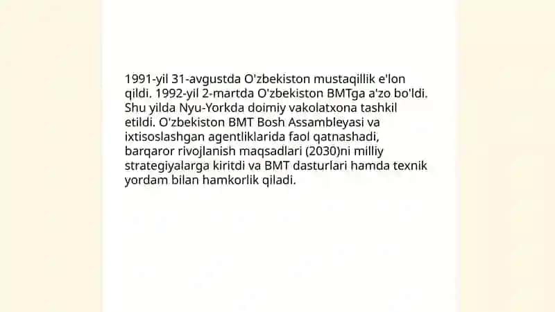 O'zbekistonning BMT bilan hamkorligi 3