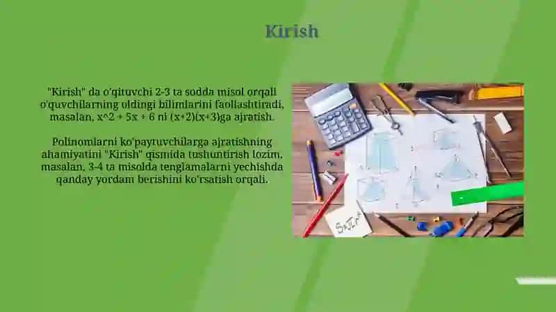 Matematika darslarida koʻphadlarni koʻpaytivchilargaajratishmetodikasi 3