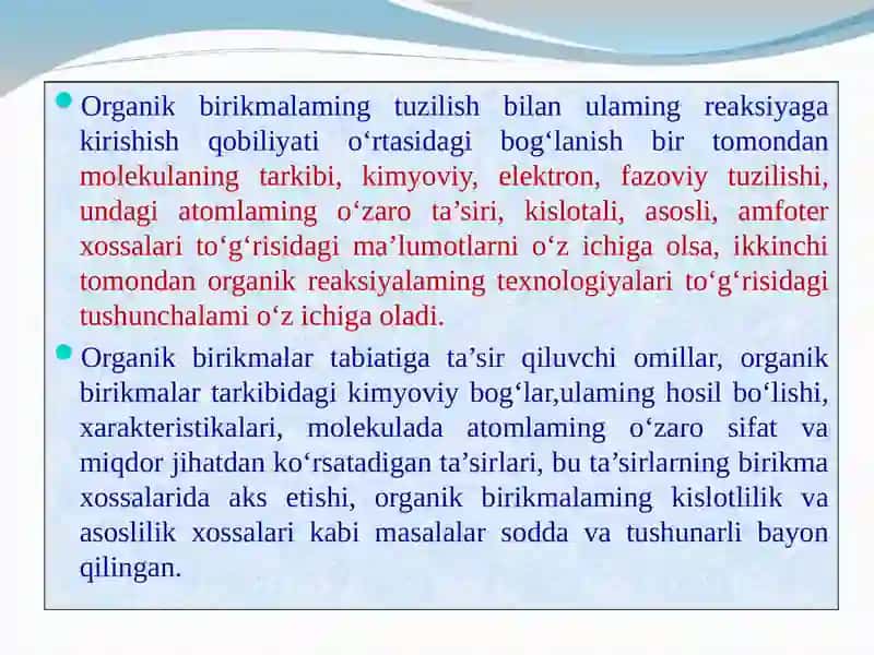 Nozik organik sintez mahsulotlari texnologiyasi 3
