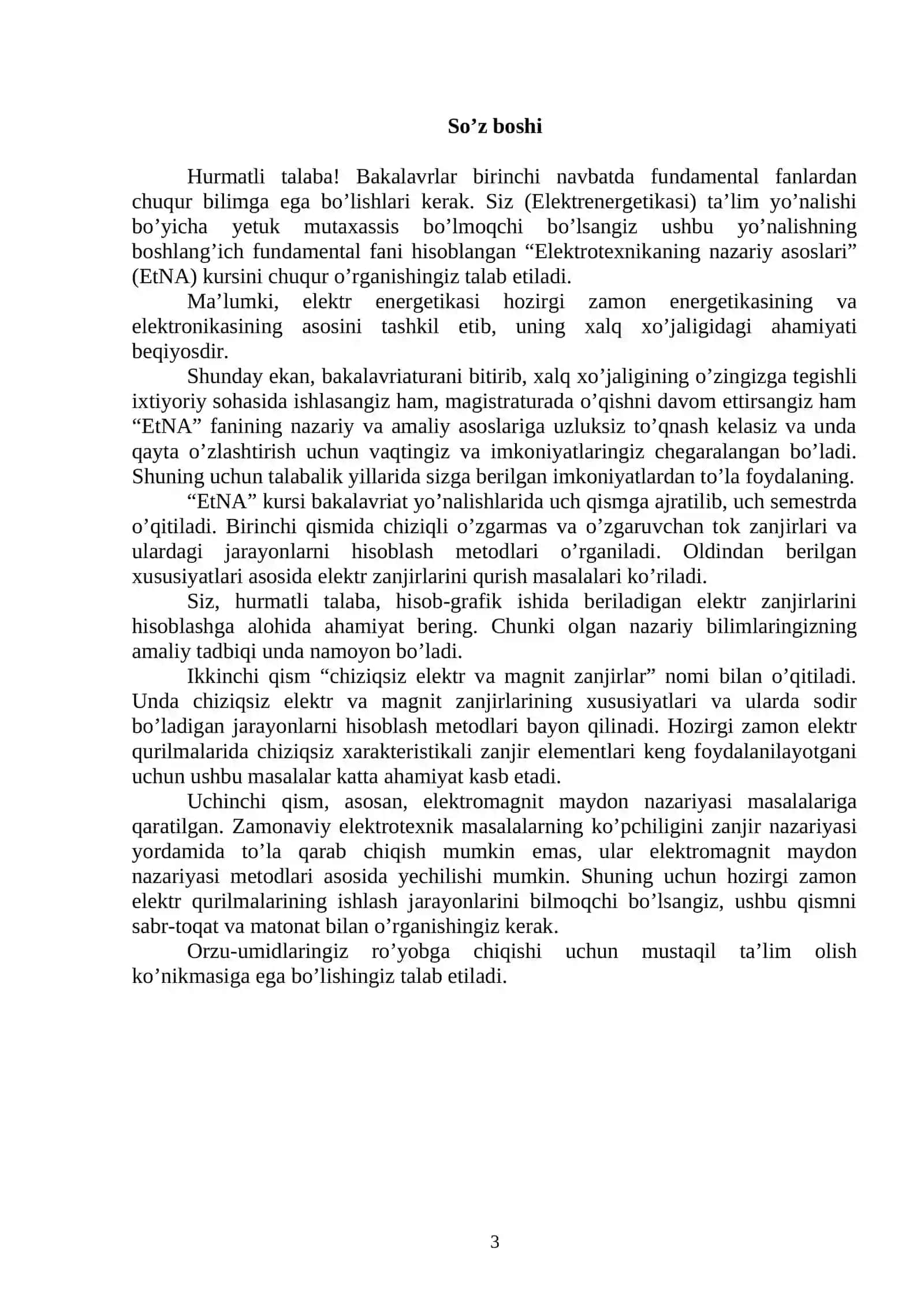 Elektrotexnikaning nazariy asoslari fanidan ma’ruzalar kursi (1-qism) 3