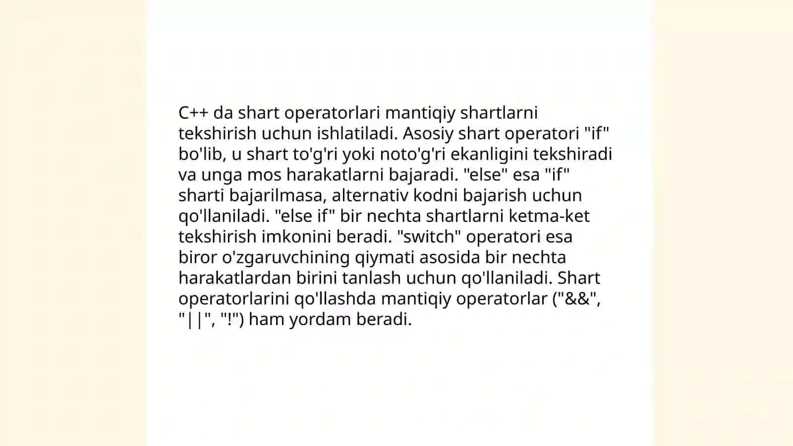 C++ da shart operatorlari 3