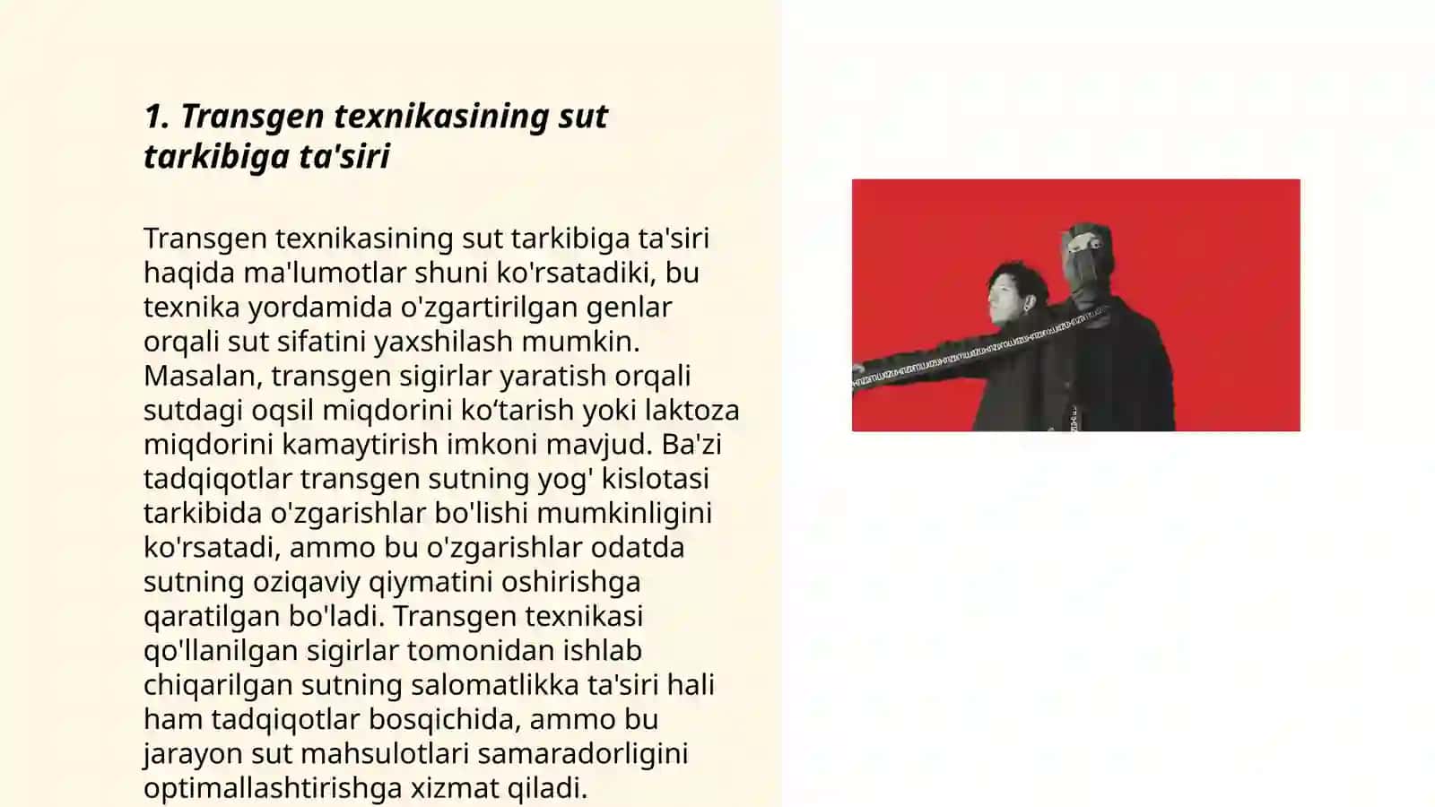 Transgen texnikasidan sut tarkibini yaxshilash maqsadida foydalanish texnologiyasi 3