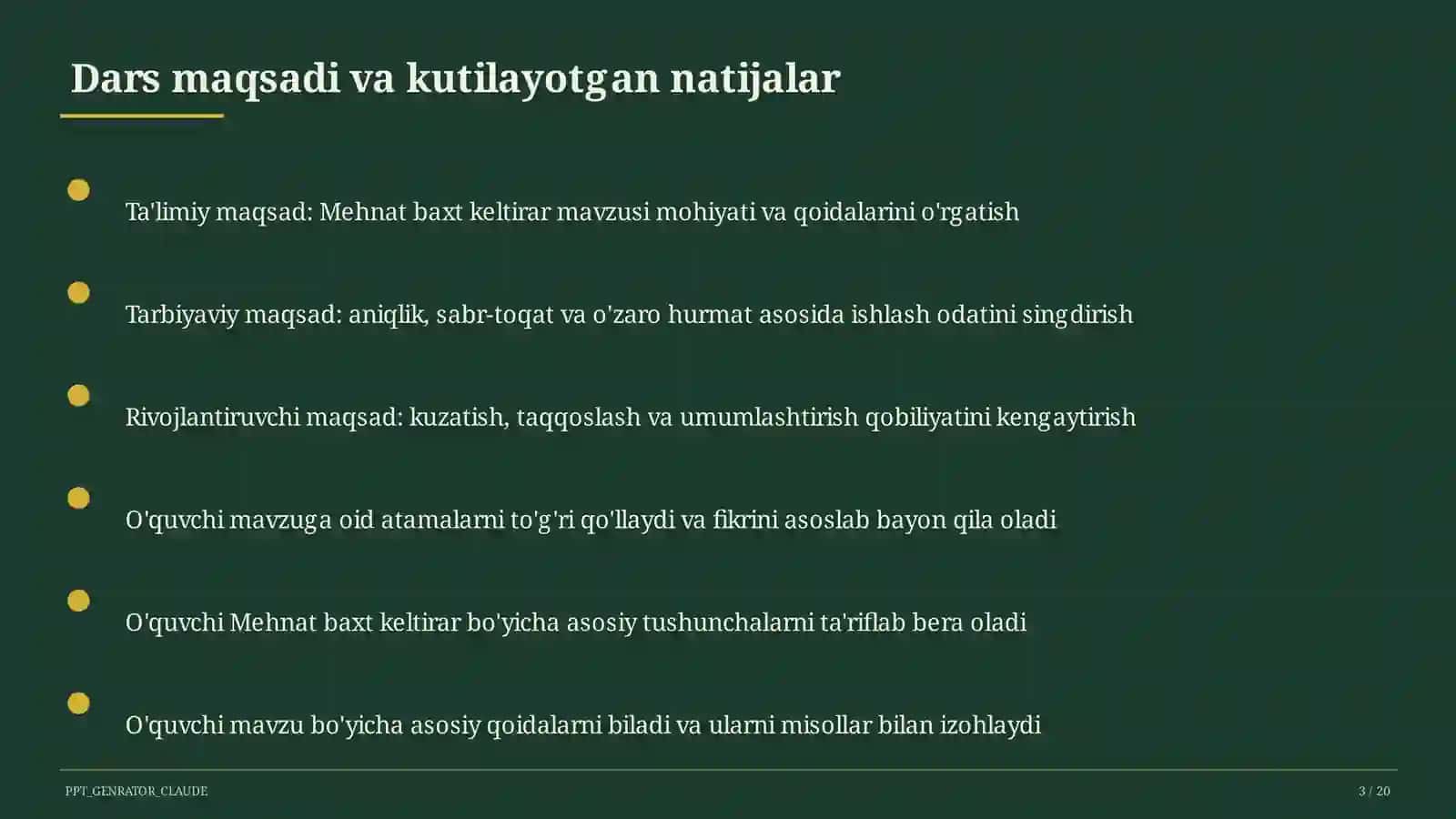 Mehnat baxt keltirar (3-sinf) 3