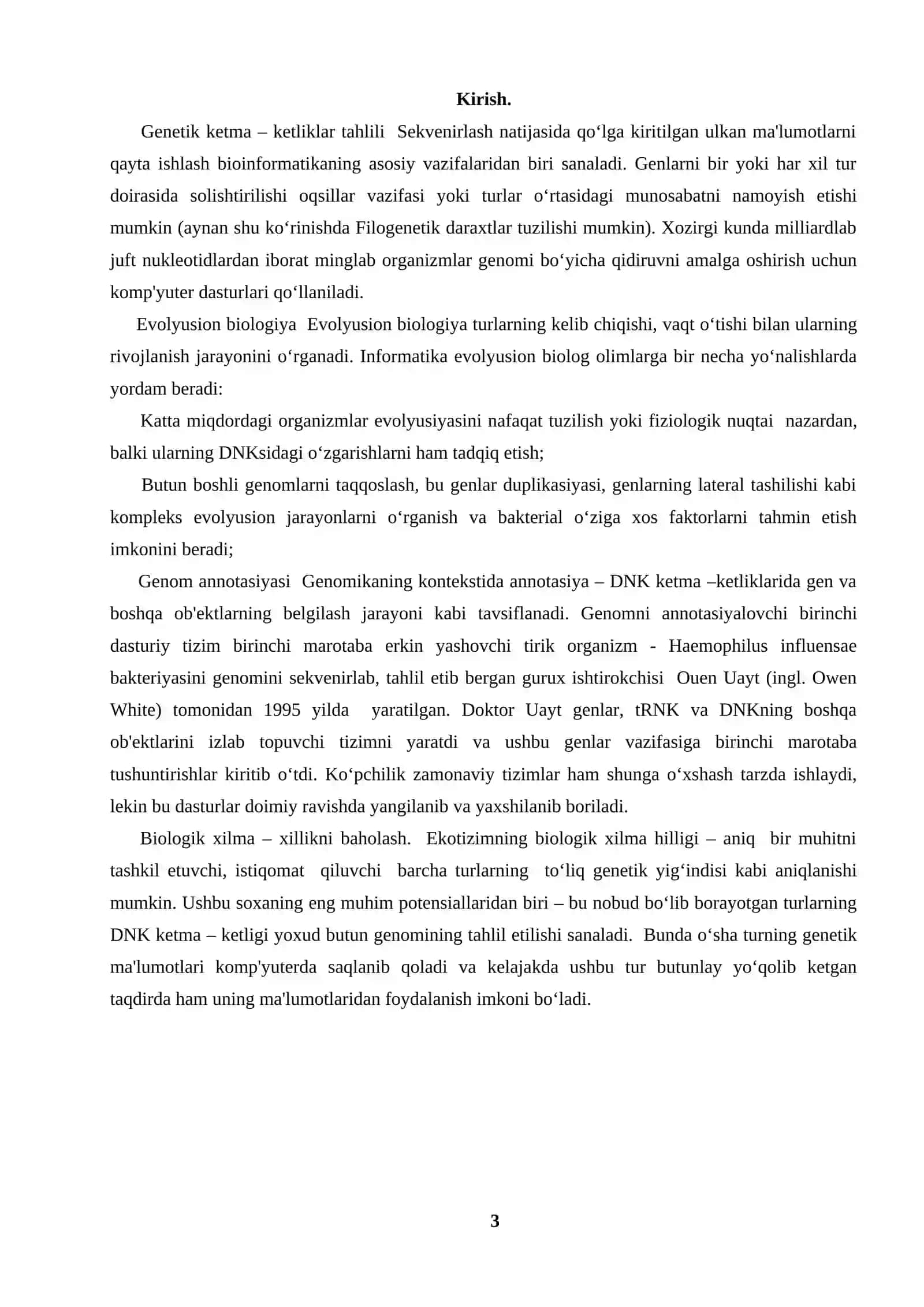 BIOLOGIK KETMA-KETLIKLARNI TAQQOSLASH ASOSLARI 3
