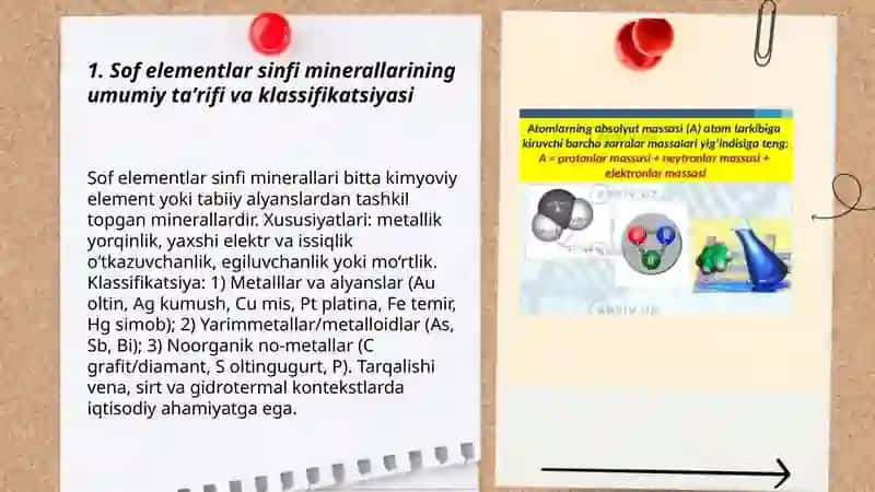 Sof elementlar sinfi minerallarini o'rganish 3