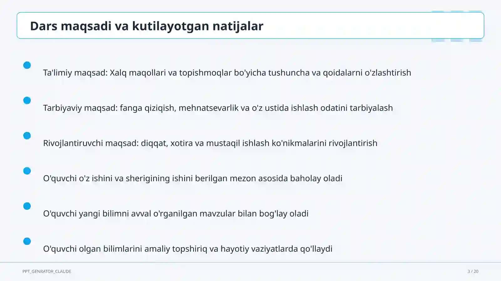 Xalq maqollari va topishmoqlar (2-sinf) 3
