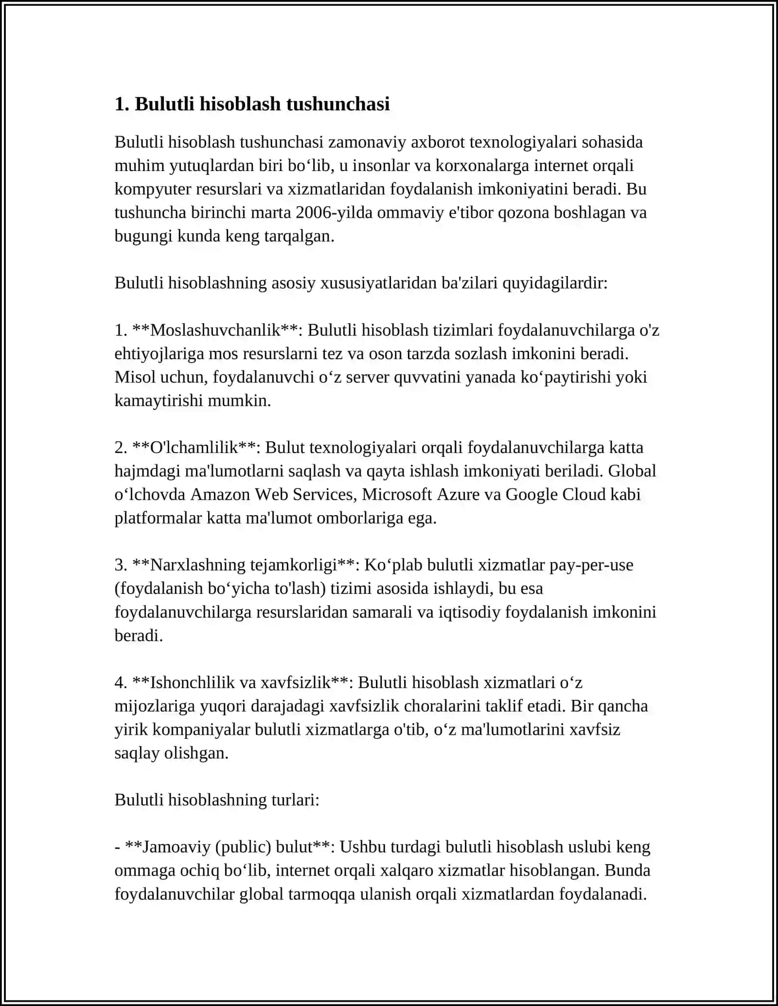 BULUTLI TEXNALOGIYALAR VA ULAR BILAN ISHLASH 3
