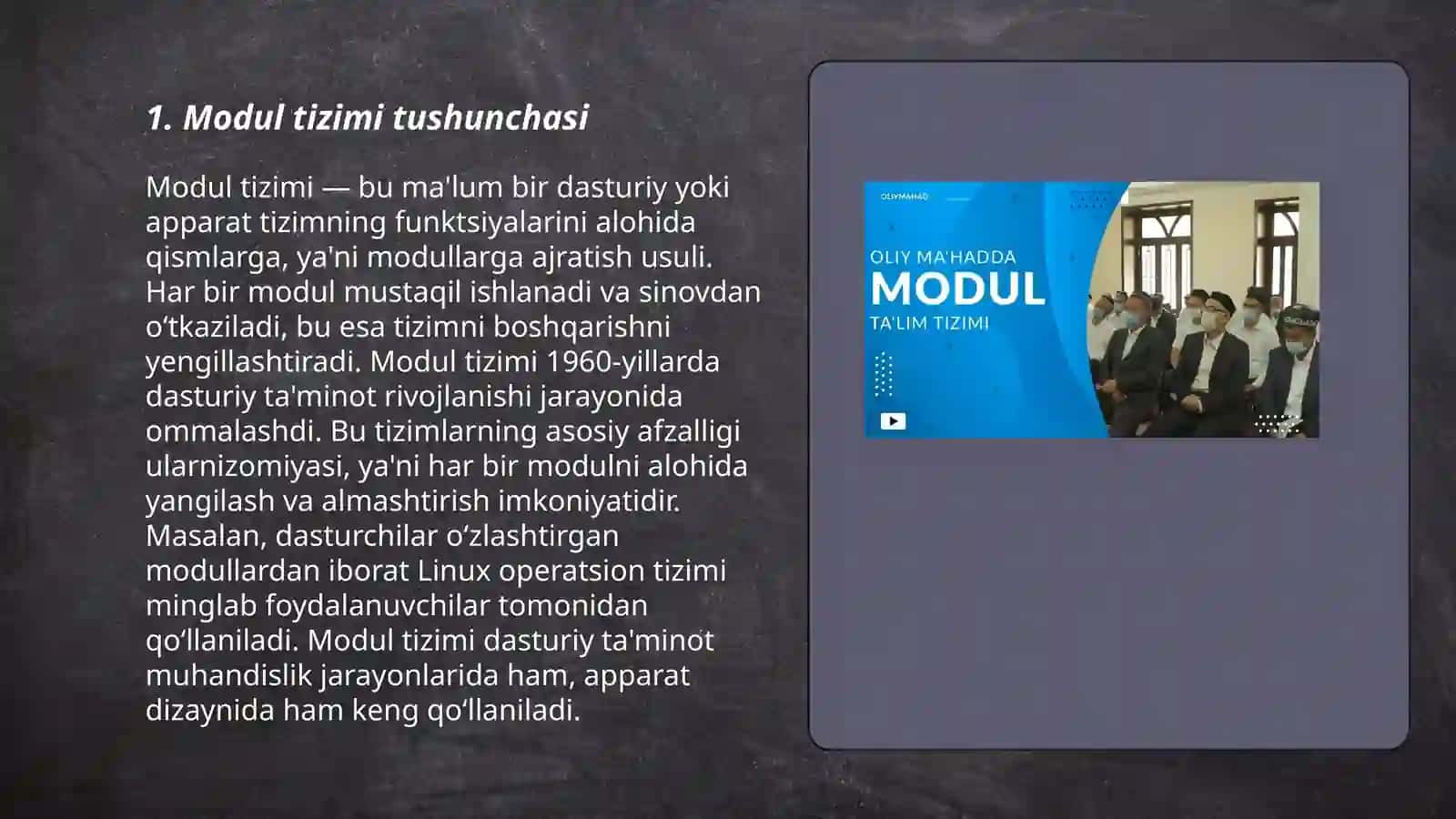 MODUL TIZIMI HAQIDA 3