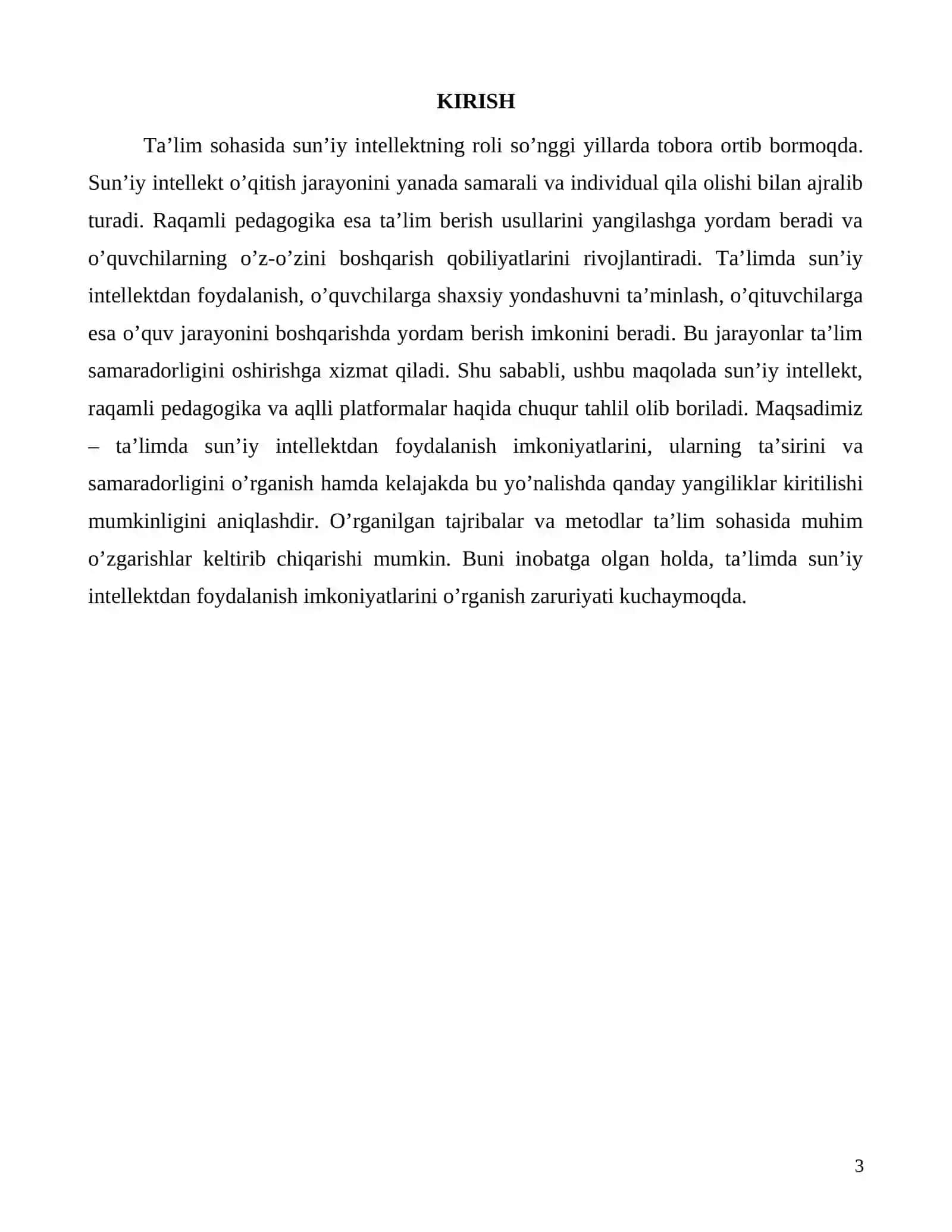 Ta’limda sun’iy intellekt va aqlli ta’lim platformalari 3