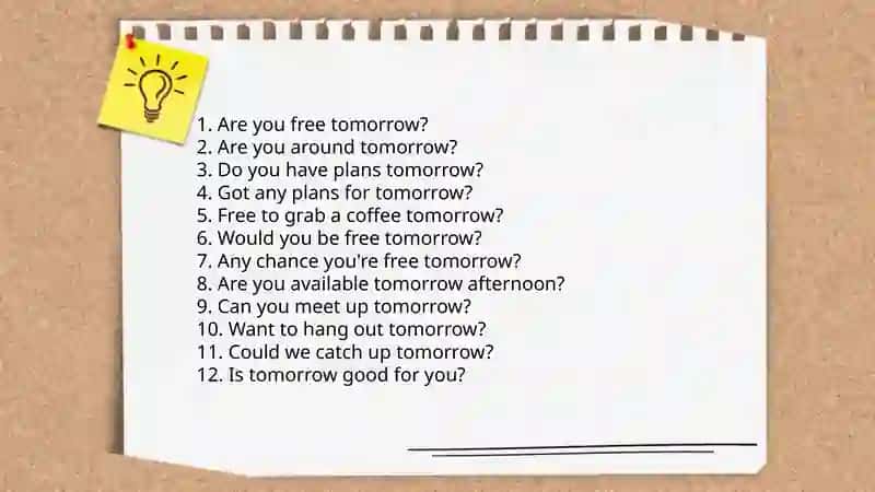 Are you free tomorrow? 3