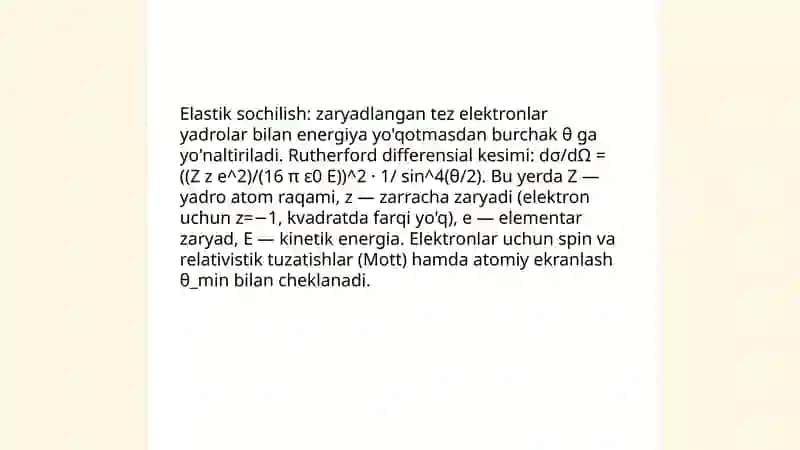 Tez elektronlarning moddada sochilishi 3