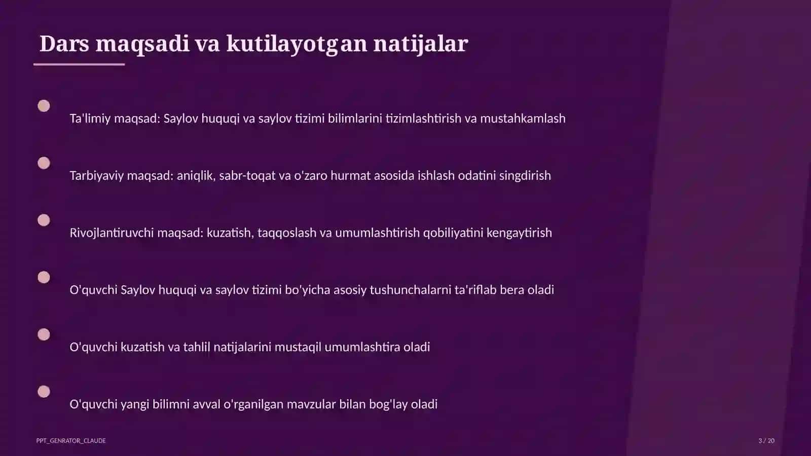 Saylov huquqi va saylov tizimi (10-sinf) 3