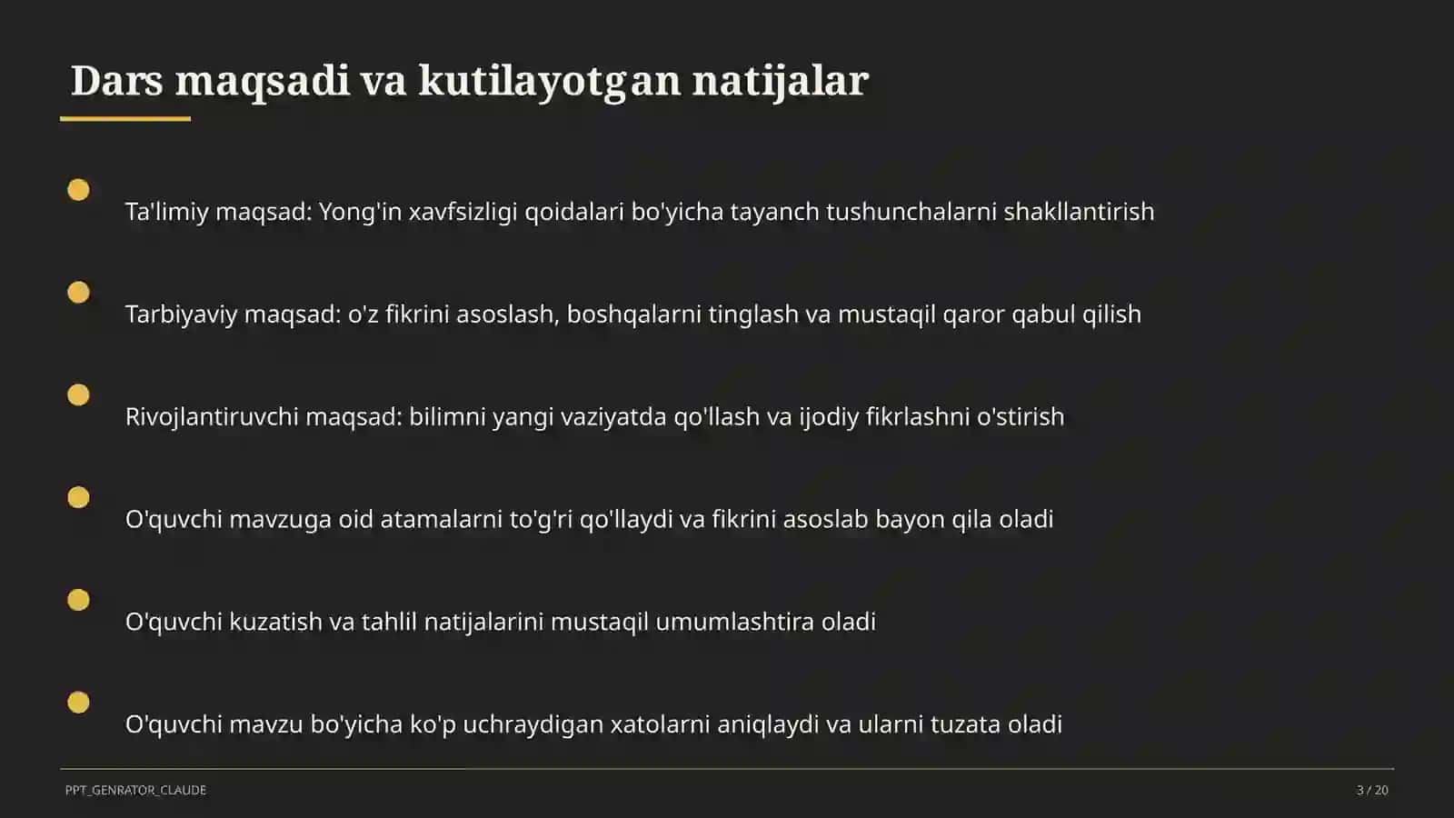 Yong'in xavfsizligi qoidalari 3