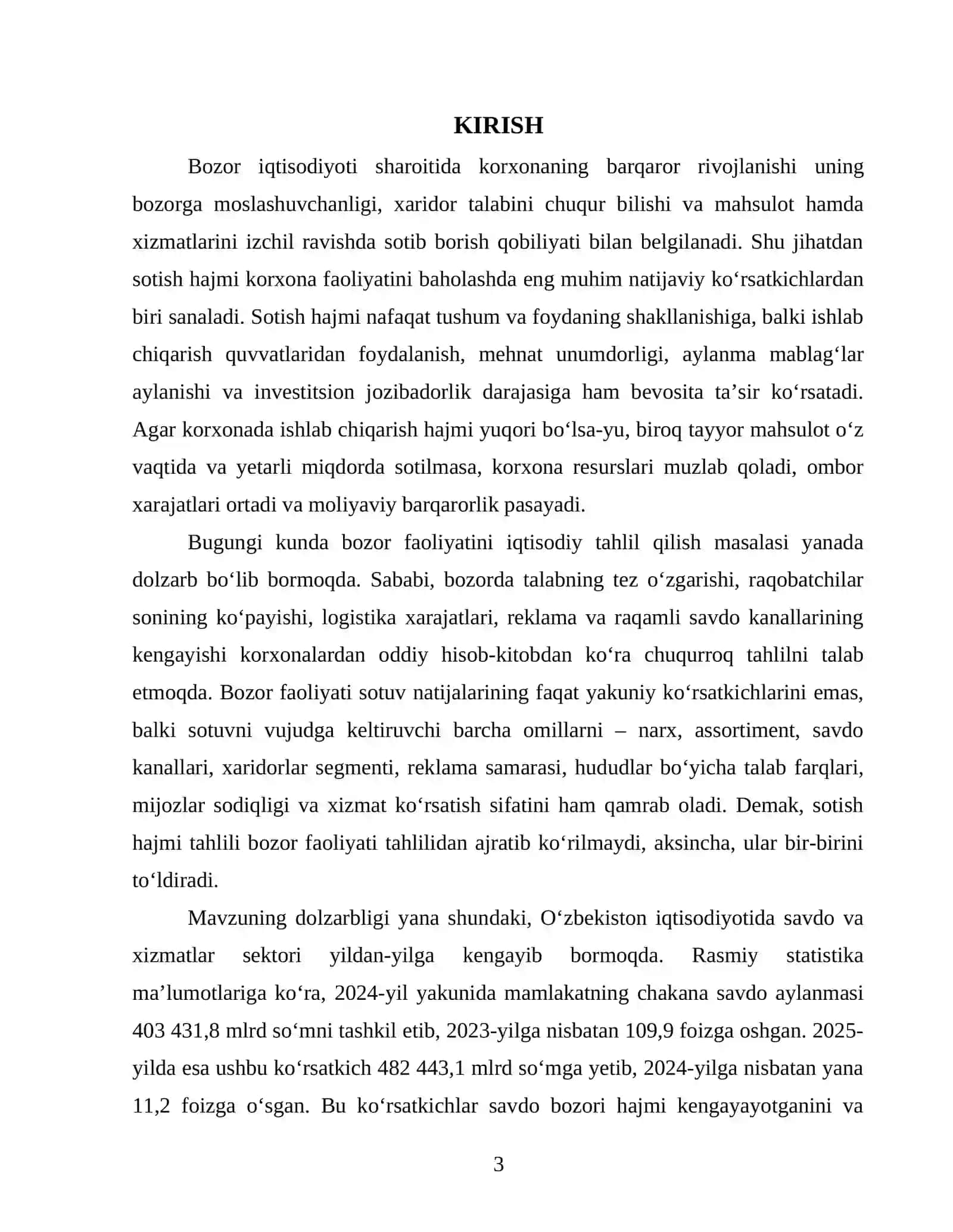 Sotish hajmi va bozor faoliyatini iqtisodiy tahlil qilish 3