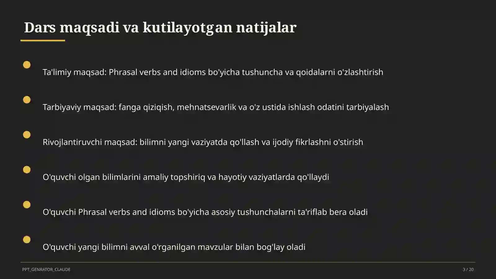Phrasal verbs and idioms (11-sinf) 3