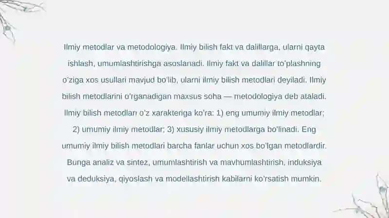 Falsafaning Metod, Qonun va Kategoriyalari 3