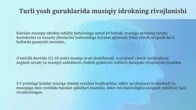 Musiqiy idrokni rivojlantirish 3