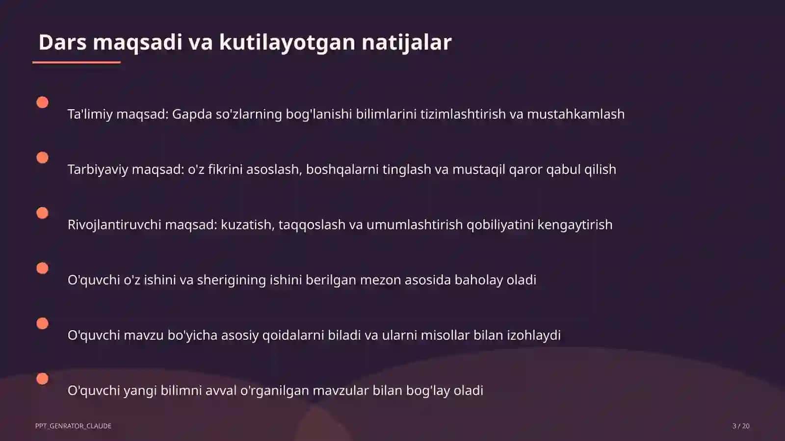 Gapda so'zlarning bog'lanishi (2-sinf) 3