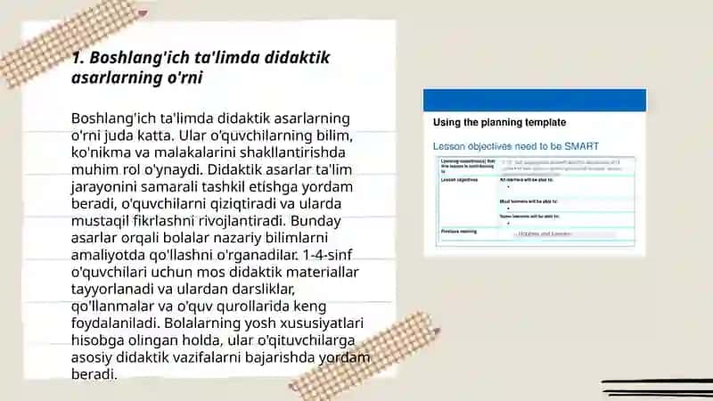 Boshlang'ich ta'limda didaktik asarlar orqali kitobxonlikni shakllantirish fanining maqsad va vazifalari 3