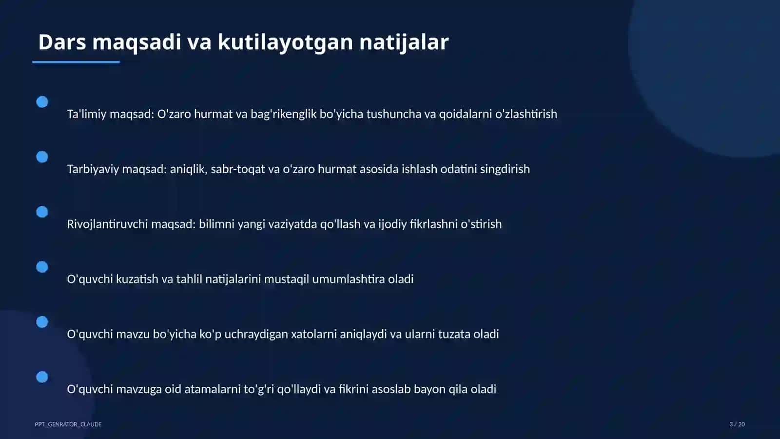 O'zaro hurmat va bag'rikenglik (7-sinf) 3