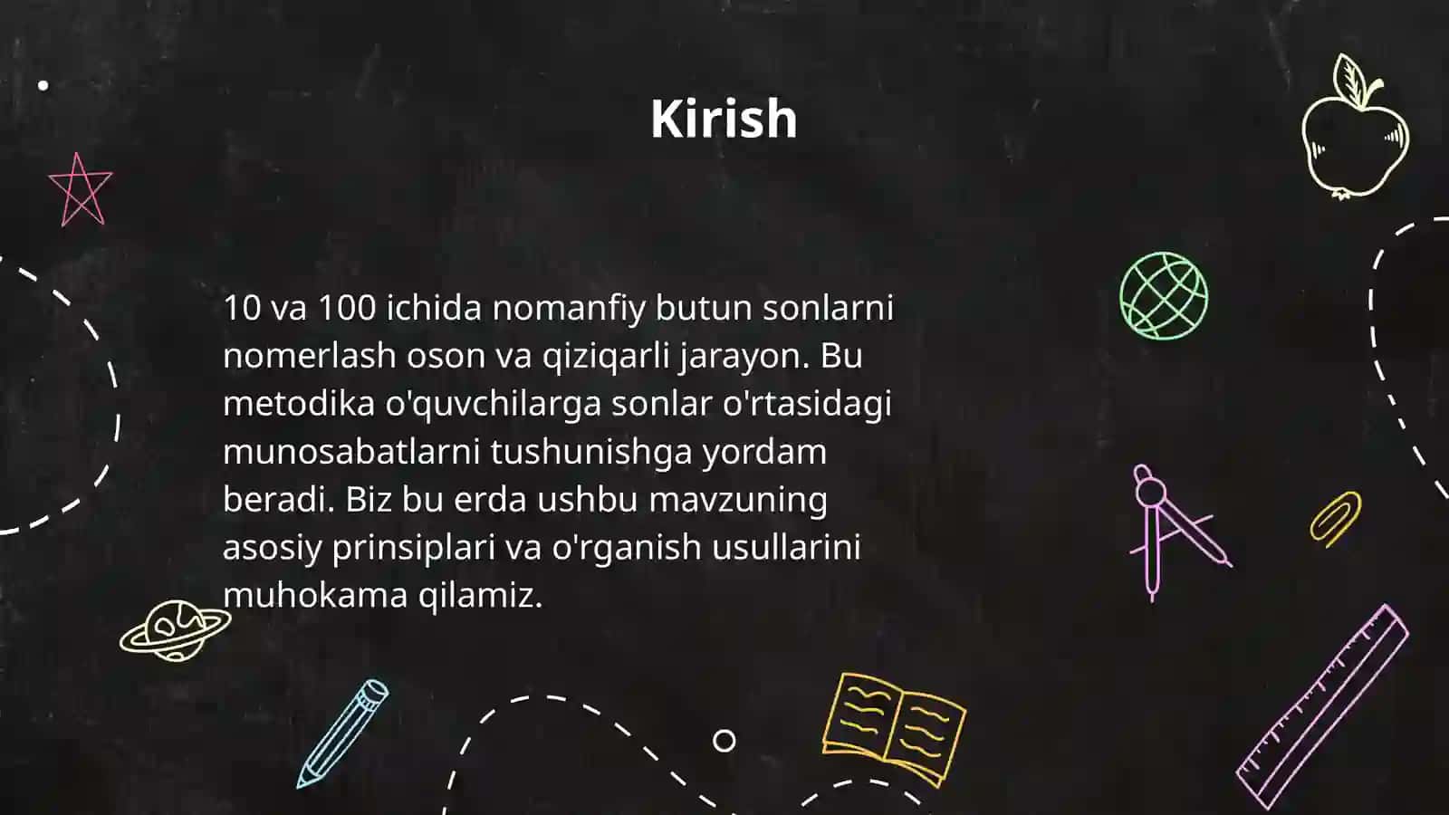 10 va 100 ichida nomanfiy butun sonlarni nomerlashga o'rgatish metodikasi 3