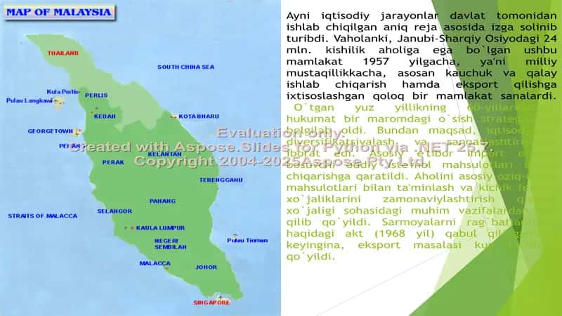 Malayziya federatsiyasi iqtisodiyot va jahon mamlakatlari bilan olib borayotgan iqtisodiy munosabatlari 3