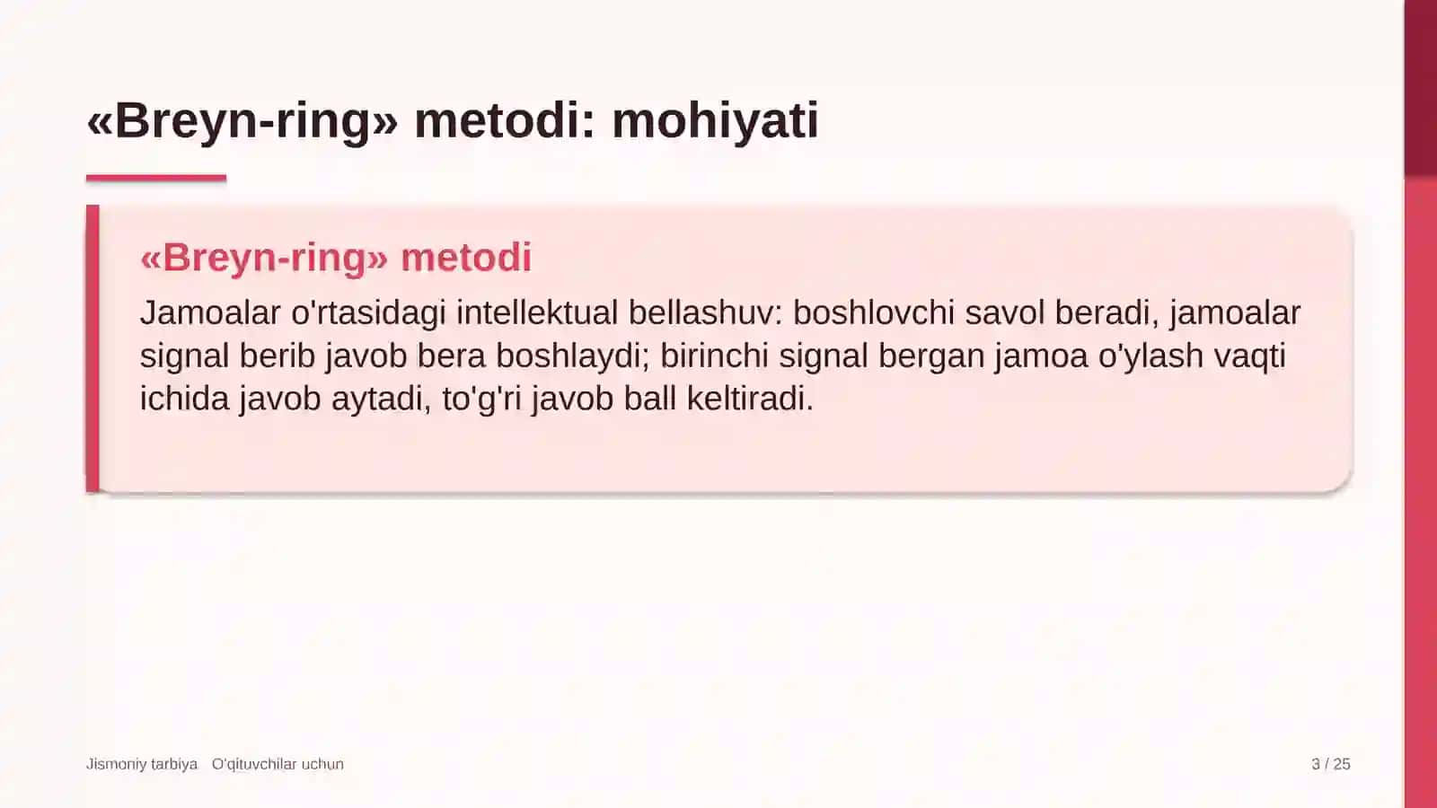 jismoniy tarbiya darslarida breyn ring metodidan foydalanish 3451 3